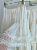 GETADME Long Skirt Womens White Black Skirt 2025 Goth Lolita Spring Summer High Waisted High Low Layer Ruched Mesh Ball Gown Skirts rok