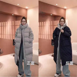 GETADME Long Two Sides Wear Coat Women's Winter Down Jacket New Fashion Duck Down Thickened Warm Down Jackets Travel Padding Jacket