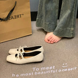 GETADME Lovely Double Bowknot Women Mary Jane Shoes New 2024 Spring Summer Square Toe Dress Flat Shoe Ladies Red Soft Sole Shoes Zapatos