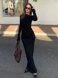 GETADME Lygens Skew Collar Long Sleeve Elegant Evening Bodycon Fashion Women'S Dresses Wholesale Party Ladies Dress Korean Casual Clothe