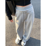 GETADME MEXZT Sweatpants Women Streetwear Patchwork Black Joggers Korean High Waist Wide Leg Pants Fashion Baggy Straight Trousers New