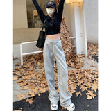 GETADME MEXZT Sweatpants Women Streetwear Patchwork Black Joggers Korean High Waist Wide Leg Pants Fashion Baggy Straight Trousers New