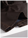 Pantalon GETADME Maillard rétro marron plissé en similicuir pour femme, nouveauté automne-hiver, taille haute, jambes larges, coupe ample tendance.