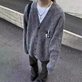 GETADME Mens Sweater Brooch Casual Knitwear Streetwear Fashion Youth Campus Versatile Valentines Cardigan Old Money Men'S Clothing 2025