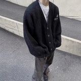 GETADME Mens Sweater Brooch Casual Knitwear Streetwear Fashion Youth Campus Versatile Valentines Cardigan Old Money Men'S Clothing 2025