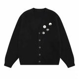 GETADME Mens Sweater Brooch Casual Knitwear Streetwear Fashion Youth Campus Versatile Valentines Cardigan Old Money Men'S Clothing 2025