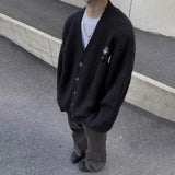 GETADME Mens Sweater Brooch Casual Knitwear Streetwear Fashion Youth Campus Versatile Valentines Cardigan Old Money Men'S Clothing 2025