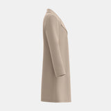 GETADME Mia Muse Women's Coats Autumn Winter French Apricot Plain Single Breasted Long Sleeve Lapel Loose Maxi Casual Coats