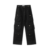 Getadme Two New Heavy Industry Multi-Pocket Washed Cargo Pants Women Y2K Vintage High-Rise Loose Oversized Straight-Leg Jeans