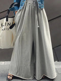 GETADME Missuoo Solid Color Elastic Waist Casual Pants 2025 New Pleated Wide Leg Trousers Streetwear Bottoms Spring Summer Sweatpants