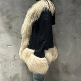 GETADME Mongolian Sheep Fur Coat Women Fur Jacket with Long Sleeves New arrivals Winter Real Fur Coat