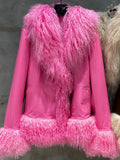 GETADME Mongolian Sheep Fur Coat Women Fur Jacket with Long Sleeves New arrivals Winter Real Fur Coat