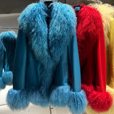 GETADME Mongolian Sheep Fur Coat Women Fur Jacket with Long Sleeves New arrivals Winter Real Fur Coat