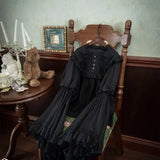 GETADME NONSAR Gothic Black High Waist Fishbone Slim Mid Skirts Women Palace Style Vintage Solid Button A-Line Irregular Y2K Long Skirt