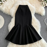 GETADME Neploe 2025 Summer Slim OL Style Hip Package Skirt Mid-length Irregular Mermaid Jupes All-match Pleated Ruffle Mujer Faldas