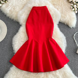 GETADME Neploe 2025 Summer Slim OL Style Hip Package Skirt Mid-length Irregular Mermaid Jupes All-match Pleated Ruffle Mujer Faldas