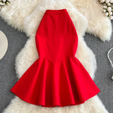 GETADME Neploe 2025 Summer Slim OL Style Hip Package Skirt Mid-length Irregular Mermaid Jupes All-match Pleated Ruffle Mujer Faldas