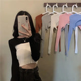 GETADME New Autumn Women Solid Sweater O-Neck Cropped Sweater Pullover Crop Top Super Cropped Sweaters Shirts For Female