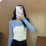 GETADME New Autumn Women Solid Sweater O-Neck Cropped Sweater Pullover Crop Top Super Cropped Sweaters Shirts For Female