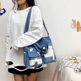GETADME New Designer School Handbag Messeng Bag For Youth Teen Girls Tote Shoulder Bag Large Capacity Nylon Women Crossbody Bag Satchels