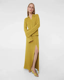 GETADME New Elegant Button Down Long Knit Skirt Set For Women 2024 Chic Lapel Collar Full Sleeve Solid Sweater Suit Fall Female Knitwear
