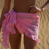 GETADME 새로운 패션 비키니 커버업 섹시한 여성 쉬폰 수영복 비치 스커트 수영복 커버업 러플 스커트 여름 해변 액세서리