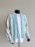 GETADME New Fashion Trend Design Knitted Wool Color-blocked Zipper Jacket Men's Winter Simple Casual Warm Couple Sweater Cardigan