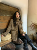 GETADME New High Quality Woolen Tweed Tassel Jacket Women Fashion Design Small Fragrance Long Sleeve Pockets Long Coat Outwears Korean