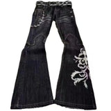 GETADME New High Waist Harajuku Loose Embroidered Women Jeans with Rock Punk Style Y2K Micro La Retro Wide Leg Pants