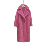 GETADME New Winter Coat Women Wool Sheep Shearing Faux Fur Warm Coat Women's Medium Long Large Grain Lamb Wool Thick Teddy Bear Outwear