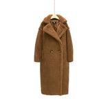 GETADME New Winter Coat Women Wool Sheep Shearing Faux Fur Warm Coat Women's Medium Long Large Grain Lamb Wool Thick Teddy Bear Outwear