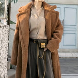 GETADME New Winter Coat Women Wool Sheep Shearing Faux Fur Warm Coat Women's Medium Long Large Grain Lamb Wool Thick Teddy Bear Outwear