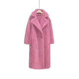 GETADME New Winter Coat Women Wool Sheep Shearing Faux Fur Warm Coat Women's Medium Long Large Grain Lamb Wool Thick Teddy Bear Outwear
