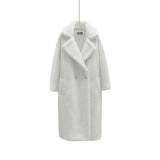 GETADME New Winter Coat Women Wool Sheep Shearing Faux Fur Warm Coat Women's Medium Long Large Grain Lamb Wool Thick Teddy Bear Outwear