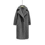GETADME New Winter Coat Women Wool Sheep Shearing Faux Fur Warm Coat Women's Medium Long Large Grain Lamb Wool Thick Teddy Bear Outwear