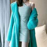 GETADME New Winter Coat Women Wool Sheep Shearing Faux Fur Warm Coat Women's Medium Long Large Grain Lamb Wool Thick Teddy Bear Outwear