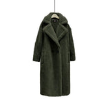 GETADME New Winter Coat Women Wool Sheep Shearing Faux Fur Warm Coat Women's Medium Long Large Grain Lamb Wool Thick Teddy Bear Outwear
