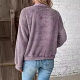 GETADME New Women's Pullover Casual Clothing Double-sided Velvet Loose Plush Sweater