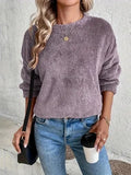 GETADME New Women's Pullover Casual Clothing Double-sided Velvet Loose Plush Sweater