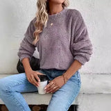 GETADME New Women's Pullover Casual Clothing Double-sided Velvet Loose Plush Sweater