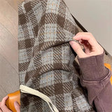 GETADME New Y2K Vintage Plaid Baggy Pants Men's High Street Woolen Straight-leg Trousers Autumn Korean Fashion Hip Hop pantalones hombre