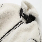 GETADME PB&ZA 2024 Autumn New Women's Wear European and American Style Casual Fur One Piece Lamb Wool Contrast Color Plush Warm Jacket C
