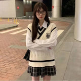 GETADME PTKPCC New Spring and Autumn Knitted Vest Women's Sweater Korean Edition British Academy Style Sang Wear Versatile Top