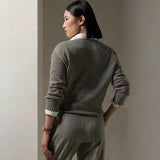 GETADME Patch Bear Cashmere Sweater Relaxed Fit Women Knit Pullover Autumn Winte Women Knitted RL Tops Lauren's Knitwear Coat Clothes