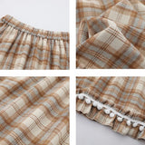 GETADME Plaid Skirt for Women Sweet Cute French Vintage Autumn Winter Preppy Style All-match Harajuku Kawaii Skirts Y2k Clothing Chic