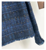 GETADME Plaid Tweed Jacket for Women, Short Fringes Coat, Small Fragrance, Elegant Cardigan, High Quality, Brand Design, Luxury, Fememal