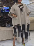 GETADME Plus Size African Dresses for Women Spring 2025 Fashion African Half Sleeve Polyester O-neck Long Dress Dashiki African Clothes
