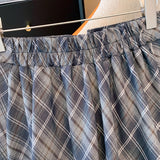 GETADME Plus-size women's spring summer autumn casual open skirt elastic waist loose decorative skirt commuter plaid skirt 2025 new