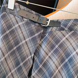 GETADME Plus-size women's spring summer autumn casual open skirt elastic waist loose decorative skirt commuter plaid skirt 2025 new