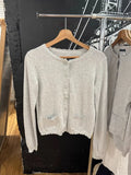 GETADME Pockets Gray Knitted Sweater Cardigan Woman Round Neck Long Sleeve Cotton Sweaters Autumn Sweet Preppy Style Knitwear Y2k Top